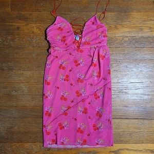 Urban Outfitters Cherry Lace Mini Dress XS